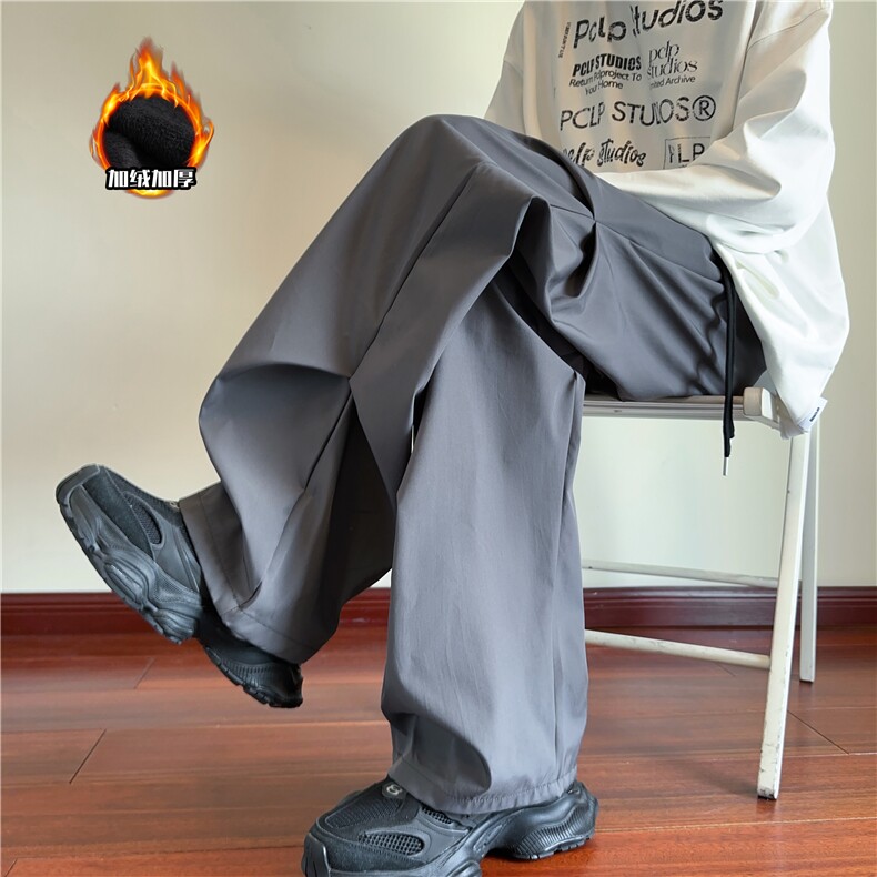 冬季加绒户外潮流褶皱垂感宽松冲锋裤B315-K24271JR-特p35控68，男装休闲裤，电商B315