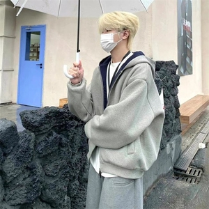 抖音得物高品质二开 25秋冬美式重磅宽松结构双面连帽卫衣外套W68图片