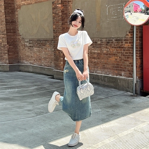 新款牛仔裙套装夏季两件套显瘦时尚潮流女装图片