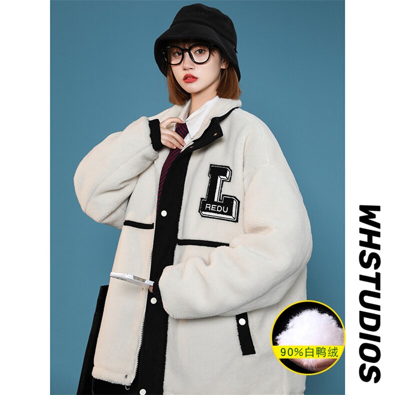 冬装中性风羊羔绒时尚外套加绒加厚羽绒服男女8103-P185控价258，男装羽绒服，电商A441-1