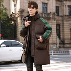 长款男士羽绒服冬季2025新款加厚连帽防寒外套90白鸭绒S208/P420，男装羽绒服，电商A221-2