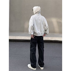 复古多口袋设计感休闲裤男女宽松阔腿褶皱小众工装裤GKA8205-p60，男装工装外套，星座302B-2