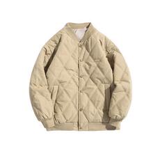 加绒加厚冬款男女立领棉衣棒球菱形格面包服保暖棉袄MY8010P55，男装棉衣，星座1013-1