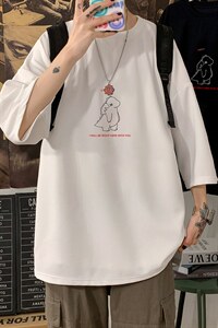 Q11140-P30 春夏季七分袖t恤男大码五分袖男短袖中袖图片