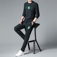 SXL9633秋季2023年新款男士长袖长裤修身休闲时尚卫衣套装P155，男装休闲套装，电商B360
