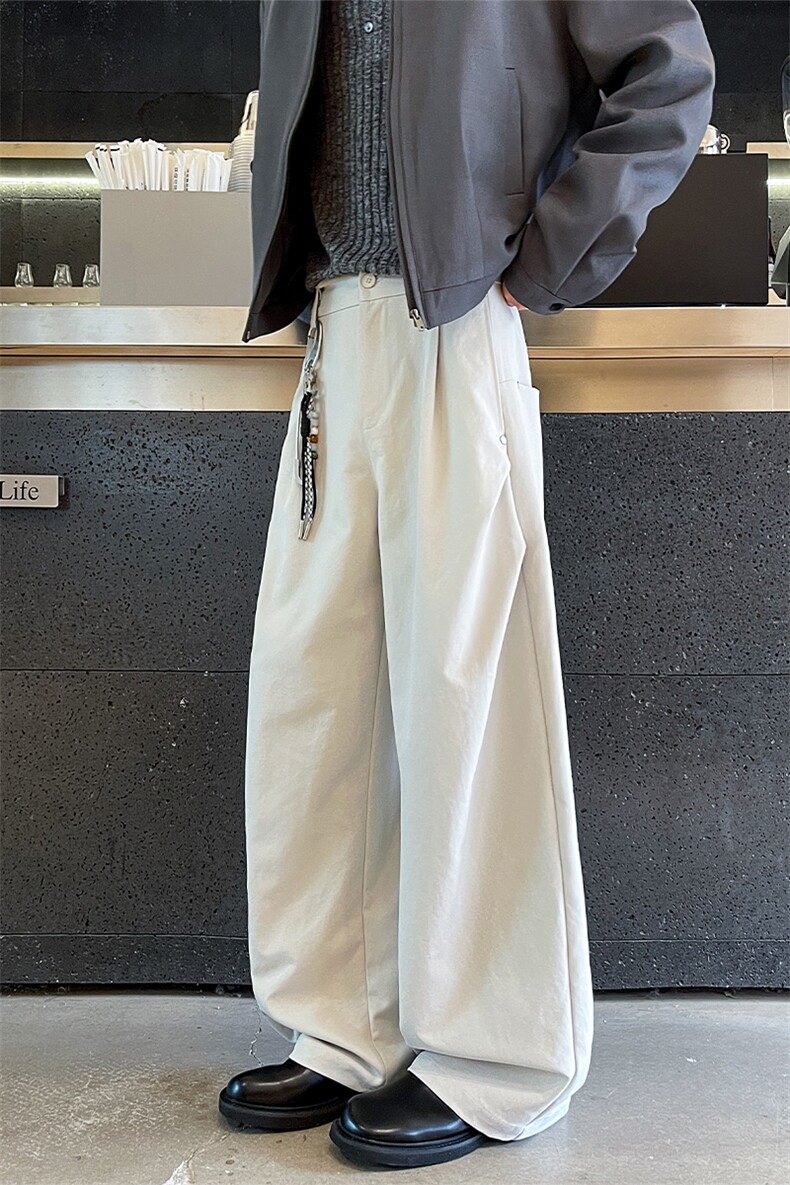 秋冬宽松垂感休闲裤男秋冬数据款潮流休闲宽松设计感裤子特P45,男装休闲裤,电商B319