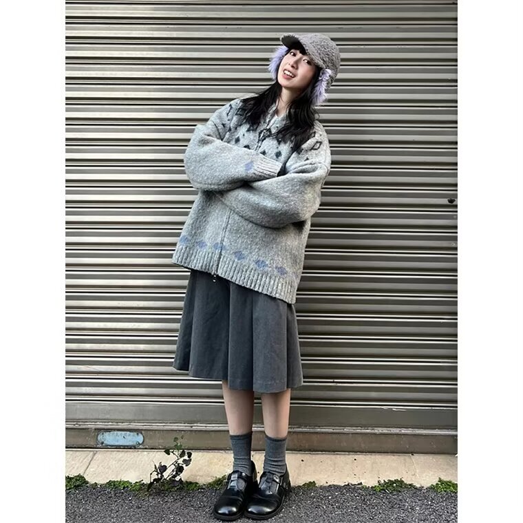现货立领拉链针织开衫冬季慵懒风休闲情侣款毛衣外套毛YMX057-P75,针织衫/毛衣,星座302B-3