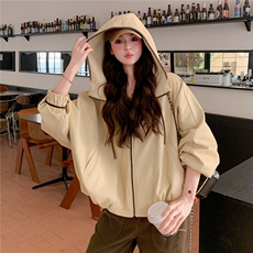【新品】【有货】2026春季连帽皮衣C5805P195K318，女装皮衣，2D113