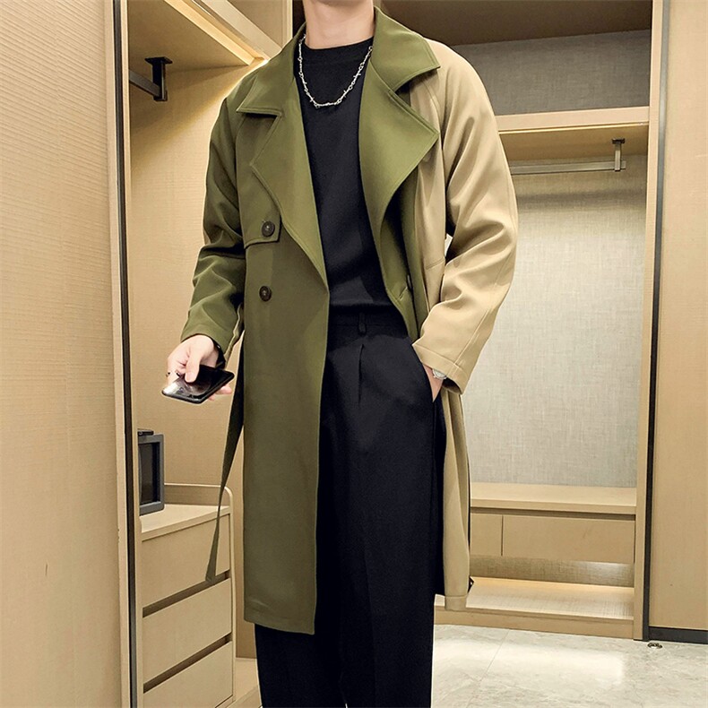 轻熟高端中长款宽松韩版大衣外套风衣男A236-FY5029-P185，男装风衣，电商A236