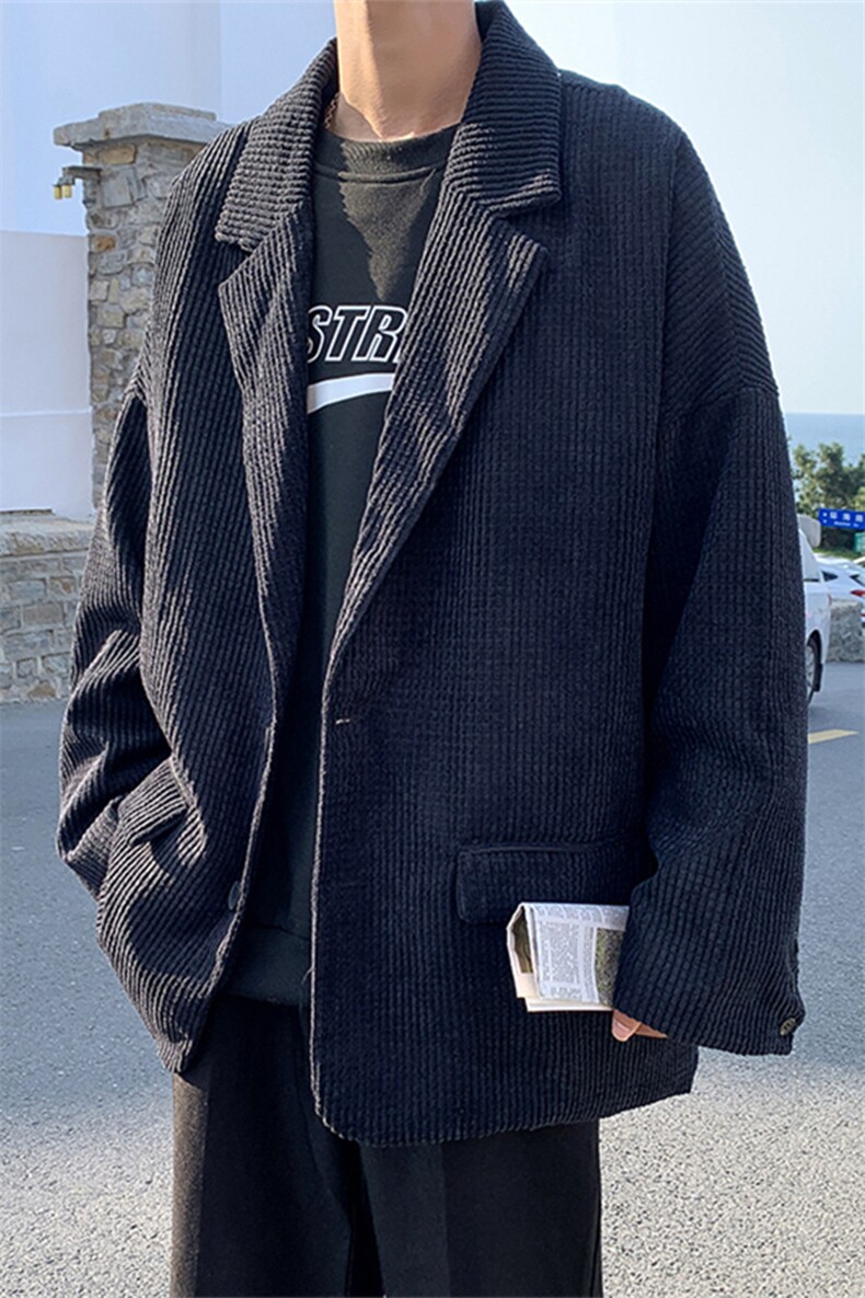春季新款小西装复古港风灯芯绒外套男ins潮流西服夹克W1865-P60,男装西服,星座512-3