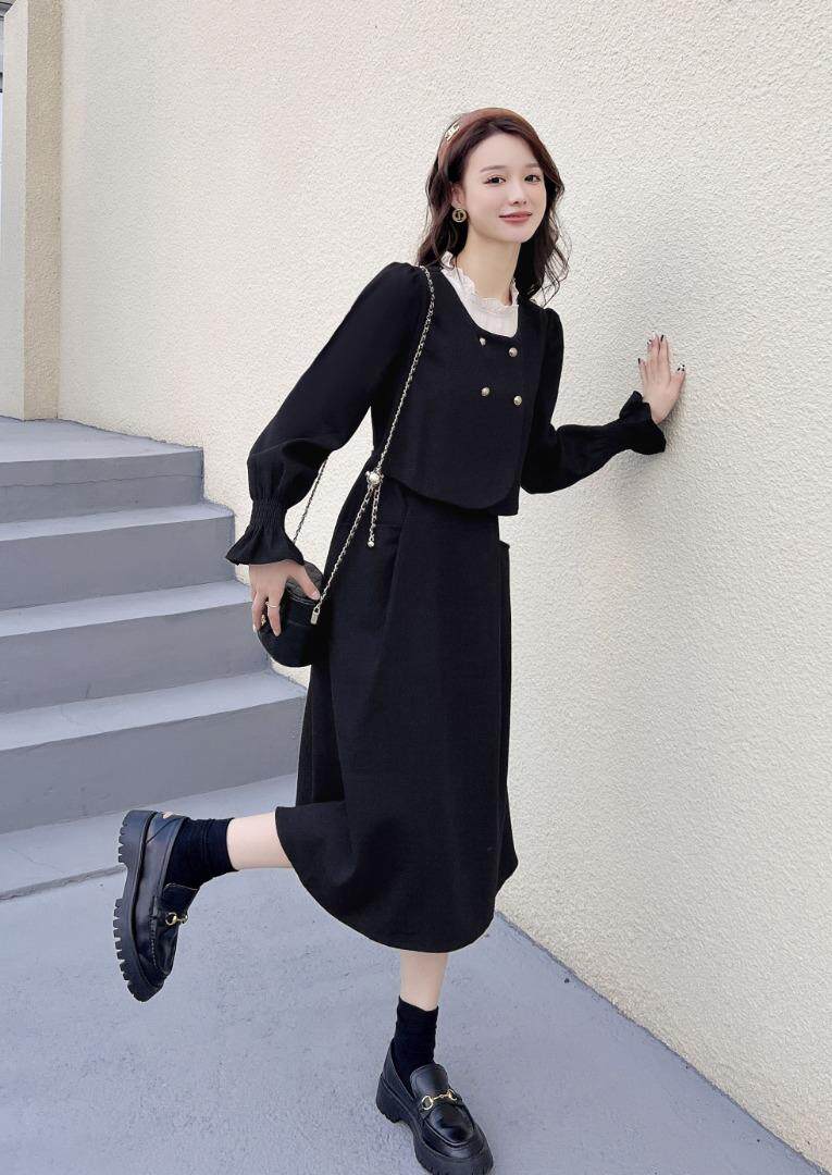 秋装连衣裙修身款，女装连衣裙，圣·雅姿