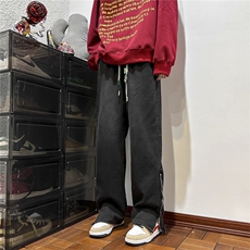 k1068-p55-控78M-5XL现货拉链宽松牛仔裤港风高阶黑暗牛仔，男装牛仔裤，星座116