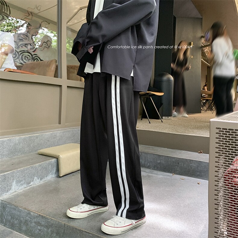 夏季拖地冰丝西裤织带直筒超薄垂感拖地裤XZ1004-1KZ1669P38,男装休闲裤,星座715