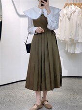 韩系两件套连衣裙，女装连衣裙，驿谷