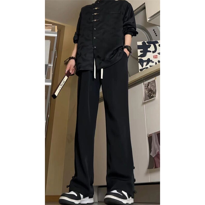 夏季新中式美式高街hiphop盘扣休闲九分西裤货号K2422,男装西裤,电商A063