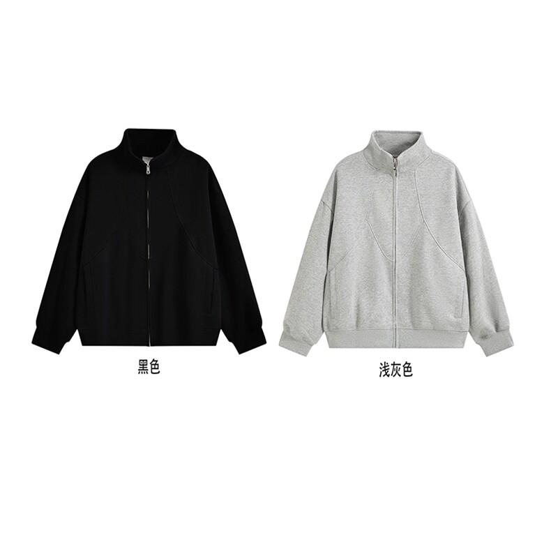 重磅加绒奥粒绒结构款500克拉链开衫卫衣外套RH5332JR-P65,女装短外套,星座610B-1
