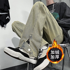 秋冬美式高街棕色加绒加厚牛仔裤货号K658P60控78（加绒P75控98），男装牛仔裤，电商A063