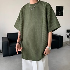 男士短袖t恤夏装垂感五分袖上衣设计感小众潮牌宽松休闲体恤，男装T恤，星座1013