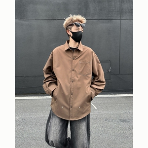 新款长袖美拉德衬衫男士潮流薄款休闲宽松上衣外套CS217-P38图片