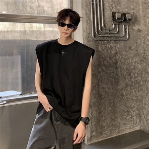 1美式港风四角星设计潮流背心大码M-5XL休闲背心男BX8764P25控39图片