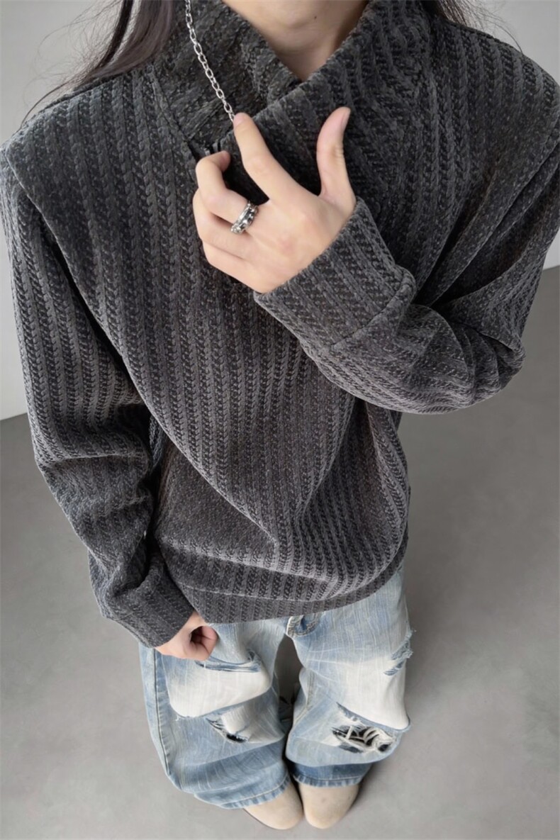 鱼骨纹斜领拉链卫衣男加绒打底衫XZ514-2-HWY69-常规P23加绒P28,男装T恤,星座514-2(原B239)