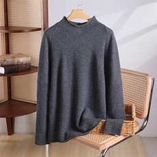 2025年秋季新款百搭女士半高领长袖八字半高羊绒衫，女装羊绒衫，品秋羊绒