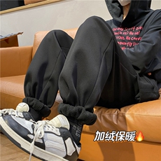 港风冬加绒ISN百搭束脚休闲裤宽松卫裤B315-K23454JR-p55控68，男装休闲裤，电商B315