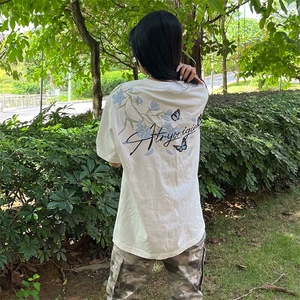 万针全刺绣解构设计260克重磅双纱纯棉高品质美式高街短袖T恤特35图片