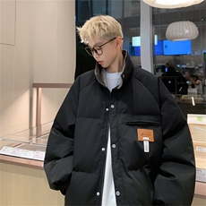 特95控158168冬设计感拉链立领面包棉服情侣棉衣外套男MY242，男装棉衣，电商B370