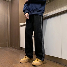 牛仔裤男韩版潮流高街直筒裤子三条杆2024春季ins长裤RK1429-P43，男装牛仔裤，星座412-3