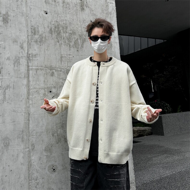 开衫毛衣男冬季慵懒风情侣圆领针织衫美式复古百搭线衣MY052-P62,男装针织衫/毛衣,星座308B-1