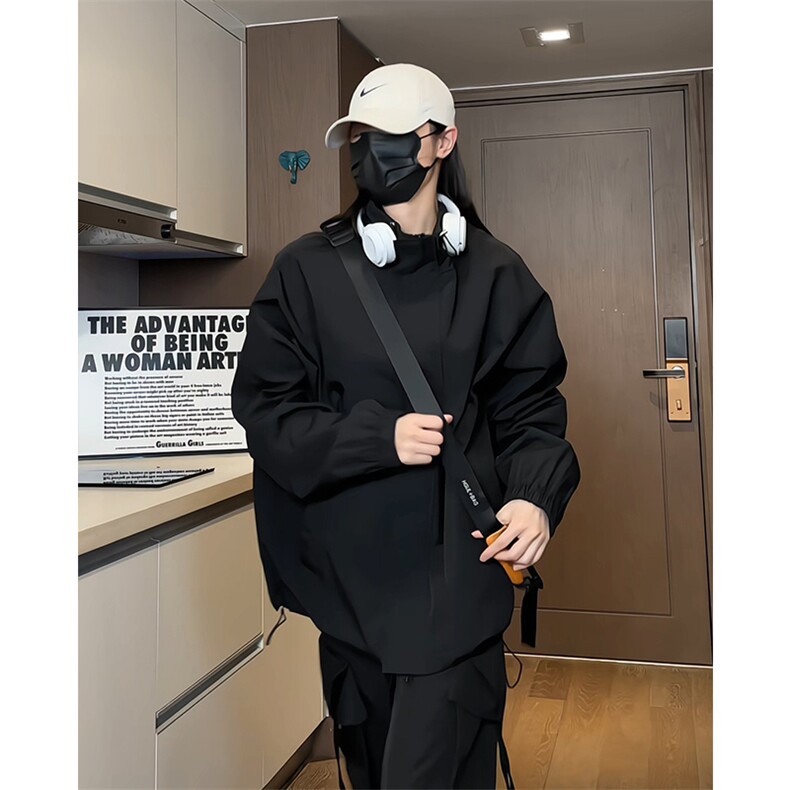 JK5002/P65春装新款个性简约纯色立领夹克男潮流飞行员上衣外套,男装夹克,电商A141