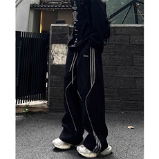 户外机能冲锋裤男秋季新款条纹工装裤宽松直筒休闲长裤MK633P46，男装工装外套，星座1013-5