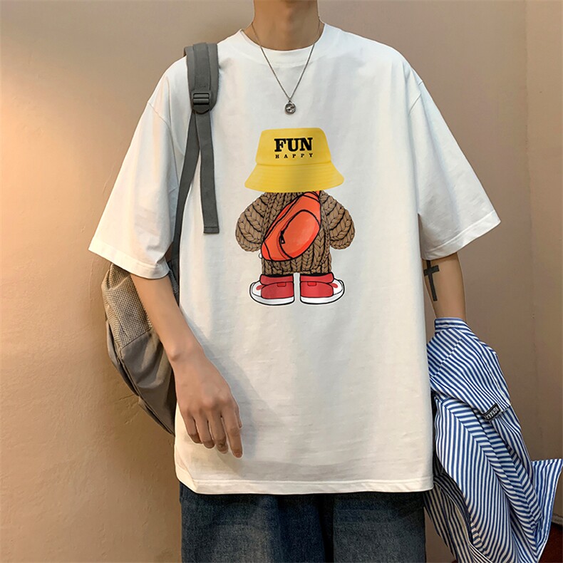240g重磅精梳短袖港风简约插画印花百搭休闲T恤MT100-P30控48,男装T恤,星座717