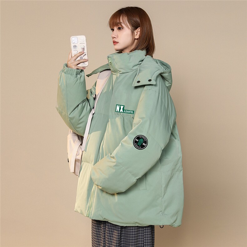 中性风秋冬宽松加厚印花连帽棉衣外套MY6213P115控158,男装棉衣,电商A268