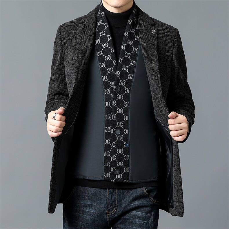 DZ93366钱塘2020-3时尚休闲简约百搭中年男士冬季厚款西服P335,男装西服,钱塘207-3