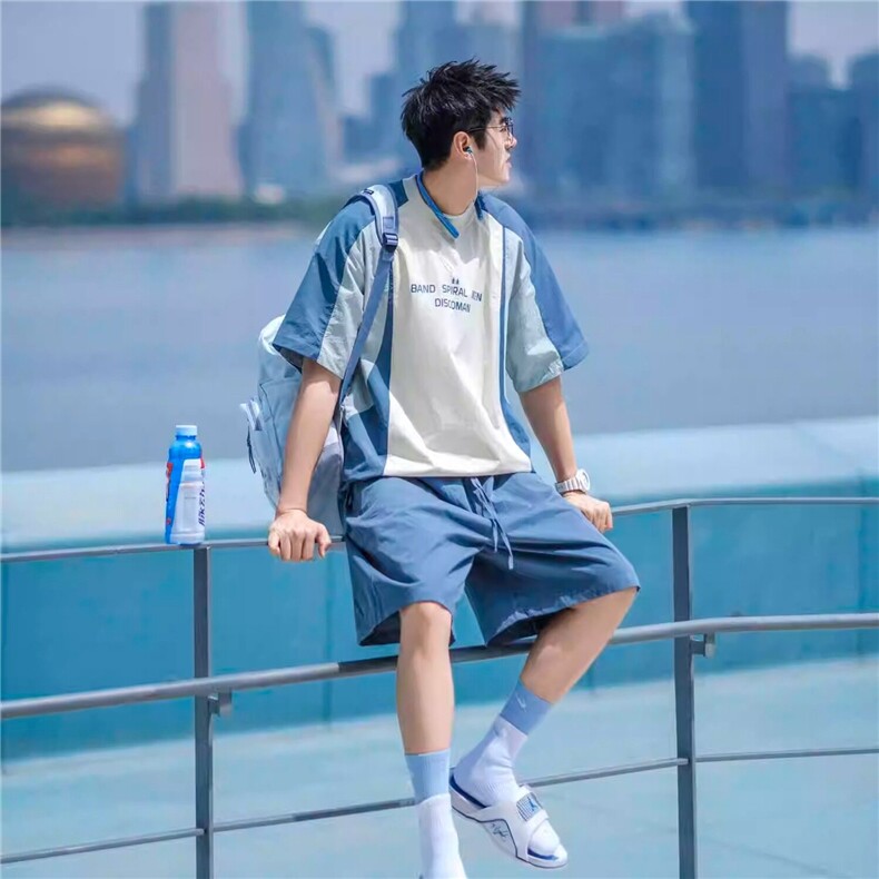 现货2025夏季新款户外速干透气机能体恤衫日系潮牌,男装T恤,星座218-1（原230）