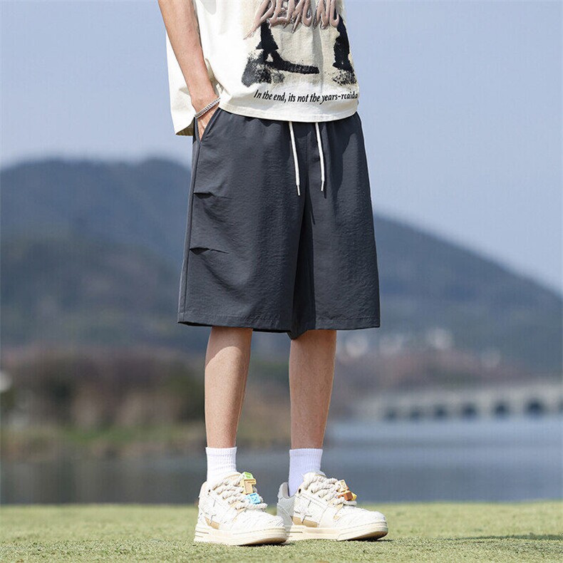 美式潮牌简约百搭休闲短裤男2025夏季冰丝运动五分裤Q29116-特P20,男装牛仔裤,星座610（原A335）