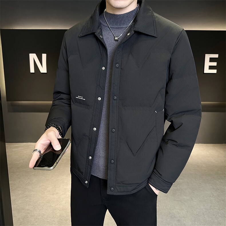 新款男士小翻领羽绒服夹克加厚防寒309B-3-81069-P190,男装夹克,星座1409-3