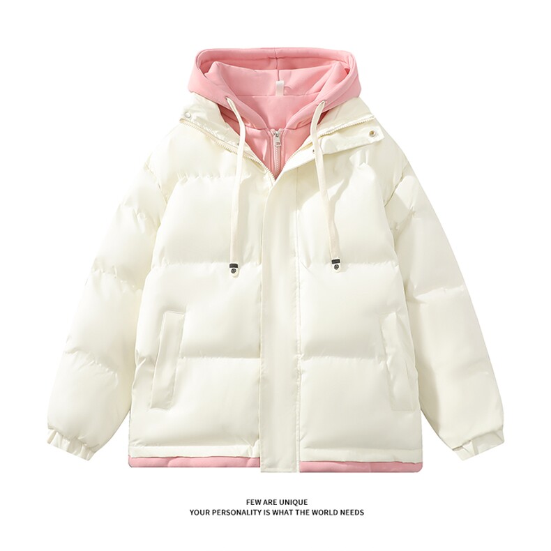 冬季棉服新款D4134-TP75不保暖棉服男生假两件连帽宽松棉衣,男装棉衣,电商A102
