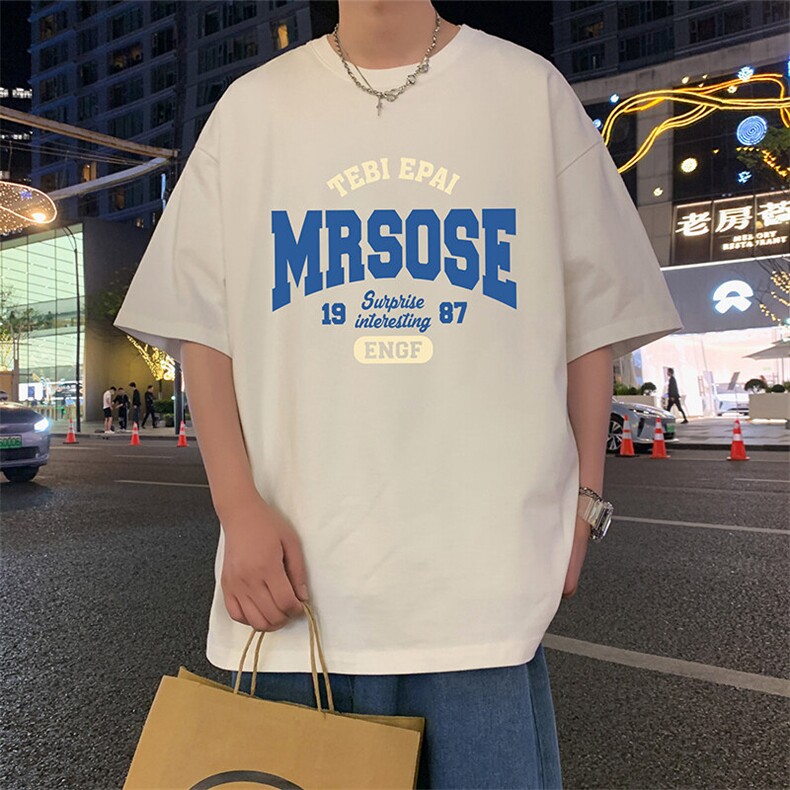 T709大码宽松纯棉运动圆领体恤衫oversize短袖T恤男重磅T,男装T恤,星座304A-1