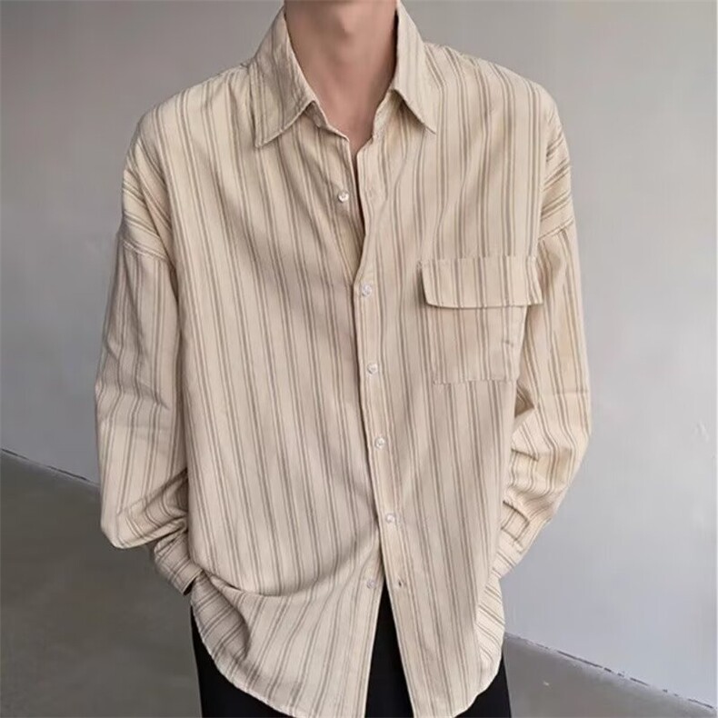 长袖衬衫日系港风宽松衬衣男潮流百搭休闲外套AA388-P42,男装衬衫,星座208-5