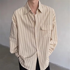 长袖衬衫日系港风宽松衬衣男潮流百搭休闲外套AA388-P42，男装衬衫，星座208-5