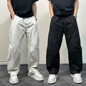 1506-1/KH11121/P38裤子男简约纯色设计感休闲裤男春秋高级感百搭图片