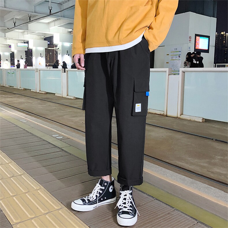 加绒百搭宽松2021港风九分裤运动休闲工装裤 5106-P30加绒批35图片