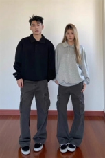 2026早春新款港风日系复古简约纯色套头POLO领卫衣男女ZW432-P40，男装卫衣，星座313A(原308A-2)