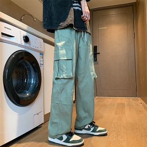 工装裤高街男港风裤子设计高级感多口袋直筒阔腿裤K609-P40图片