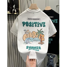 创意印花短袖T恤男潮牌2025夏季新款休闲百搭半截圆领上衣体恤衫，男装T恤，星座506A