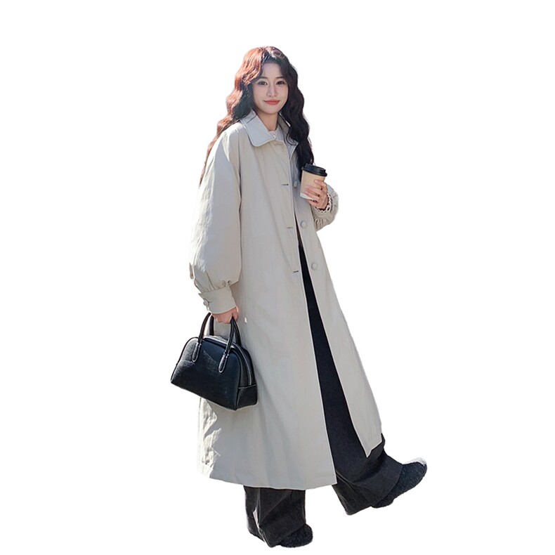 冬装新款英伦赫本风长款风衣型羽绒服2157P310K468,女装羽绒服,2C219
