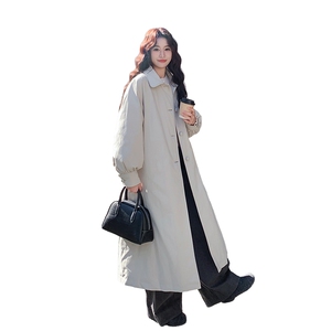冬装新款 英伦赫本风 长款风衣型羽绒服 2157  P310  K468图片